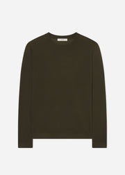 Long Sleeve Crew in Fine Cashmere - Olive - CO Collections